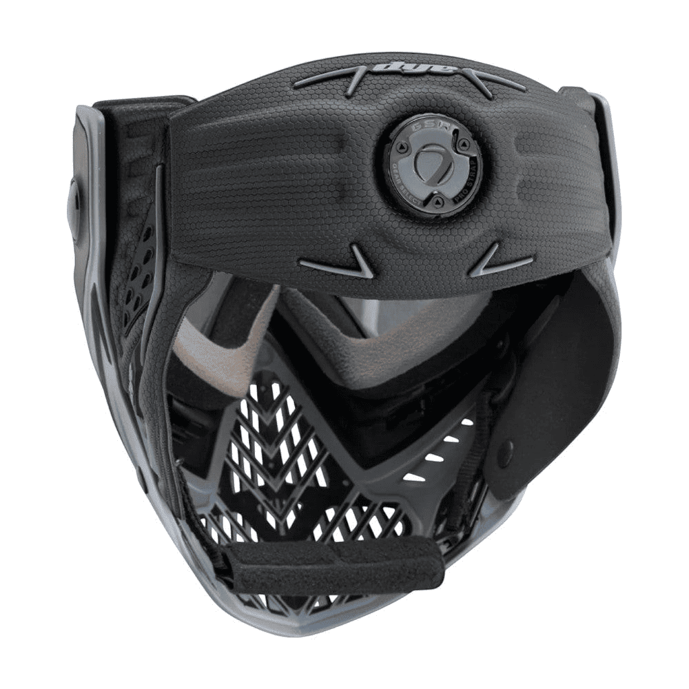 id-paintball DYE I5 Tac Grey Paintballmaske mit GSR Pro Strap und Belüftungssystem für hohen Tragekomfort