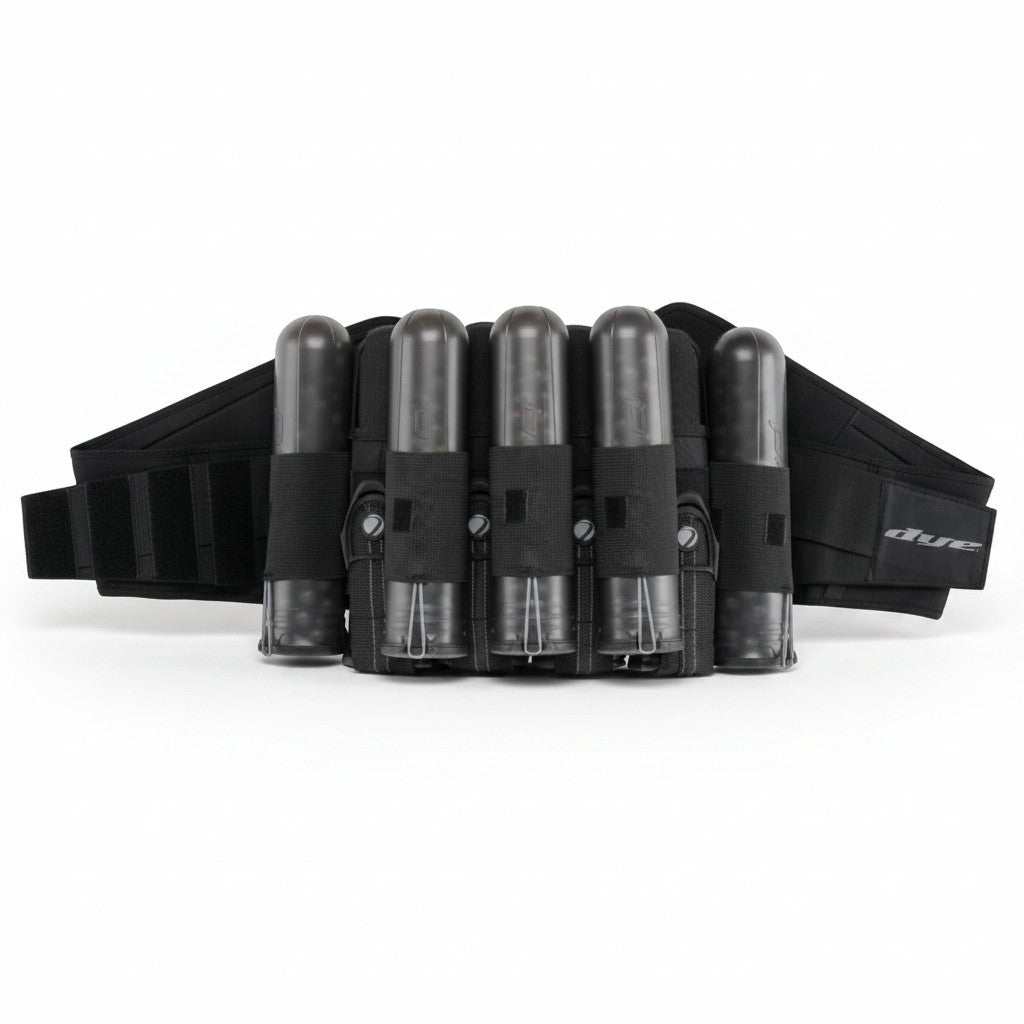 id-paintball Dye Jet Pack 4+5 in Schwarz und Grau mit Pods für Paintball, rutschfestes Battlepack mit Gummibändern