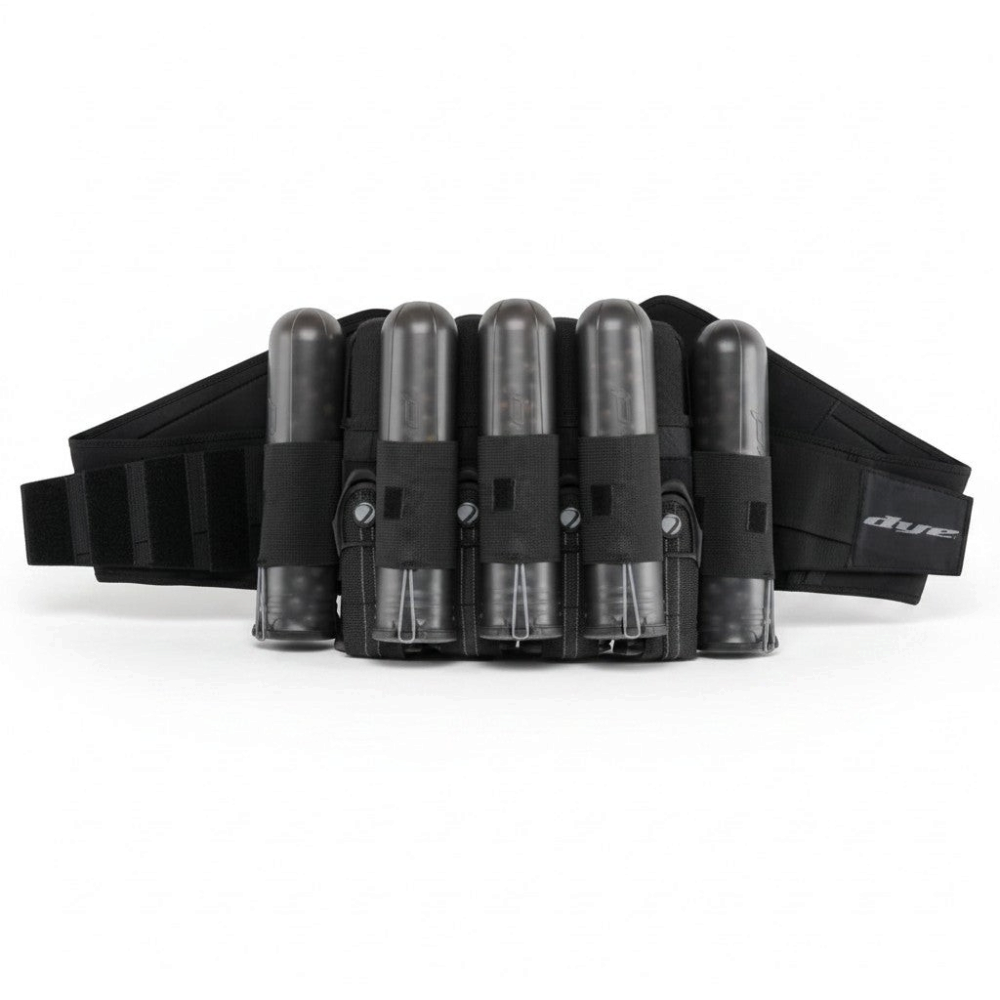 id-paintball Dye Jet Pack 4+5 in Schwarz und Grau mit Pods für Paintball, rutschfestes Battlepack mit Gummibändern