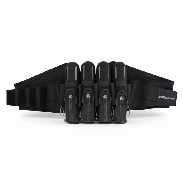 id-paintball Dye Jet Pack 4+5 Battlepack in Schwarz und Grau mit rutschfestem Gurt und elastischen Pod-Halterungen