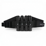 id-paintball Dye Jet Pack 4+5 Battlepack in Schwarz und Grau mit rutschfestem Gurt und elastischen Pod-Halterungen
