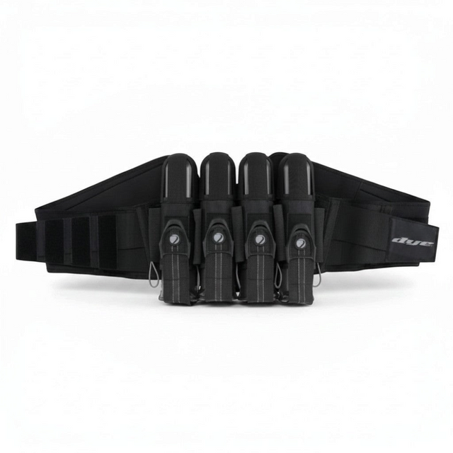 id-paintball Dye Jet Pack 4+5 Battlepack in Schwarz und Grau mit rutschfestem Gurt und elastischen Pod-Halterungen