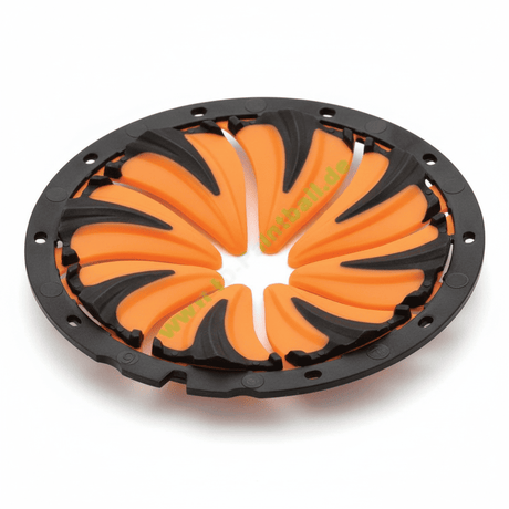 id-paintball Dye Quick Feed 6.0 in Orange und Schwarz für Rotor Loader mit flexiblen Lamellen zum schnellen Nachladen