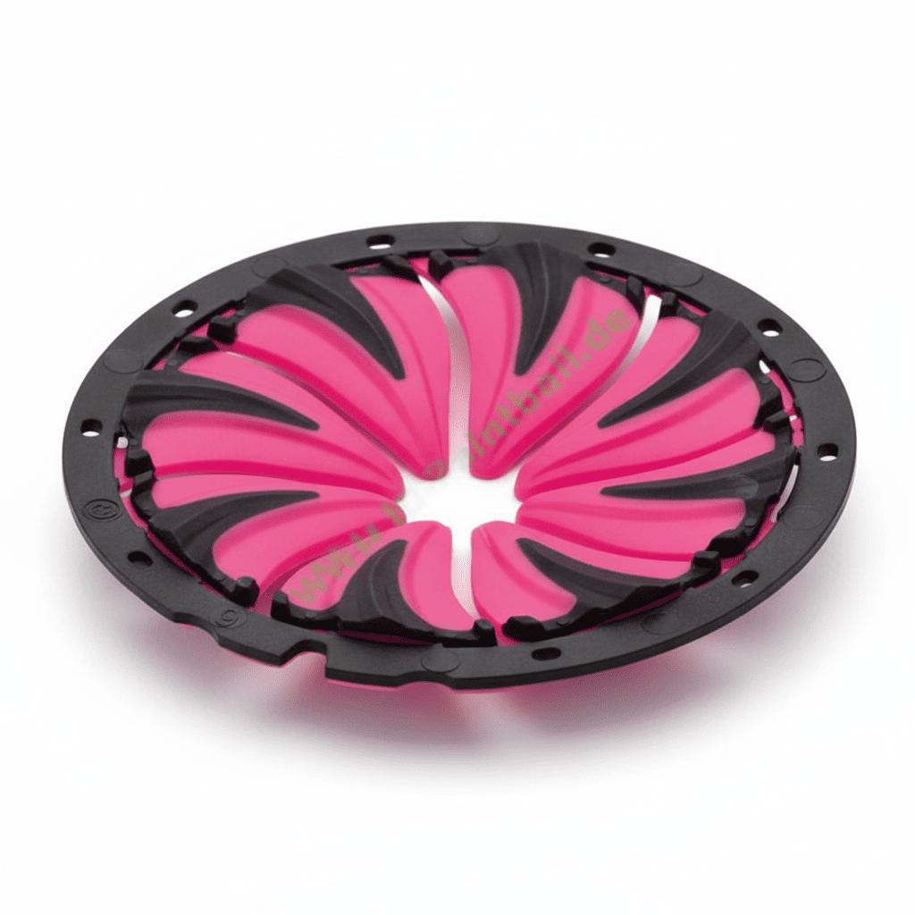 id-paintball Dye Quick Feed 6.0 in Pink und Schwarz für Rotor Loader mit flexiblen Lamellen für schnelles Nachladen