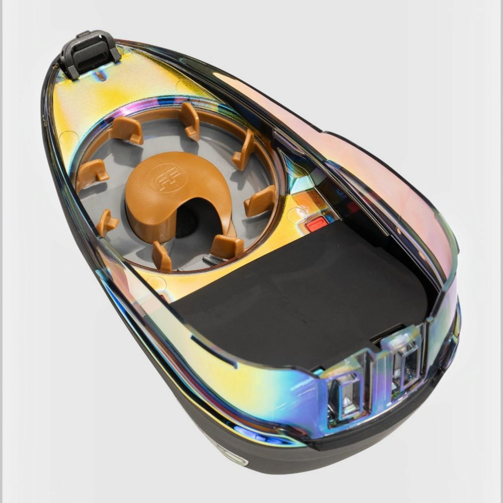 id-paintball Dye Rotor FF Funnel in Braun und Grau für R1, R2 und LTR Loader mit schillerndem Gehäuse