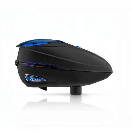 id-paintball Dye Rotor R2 Hopper in Schwarz mit blauen Akzenten für Paintball-Markierer