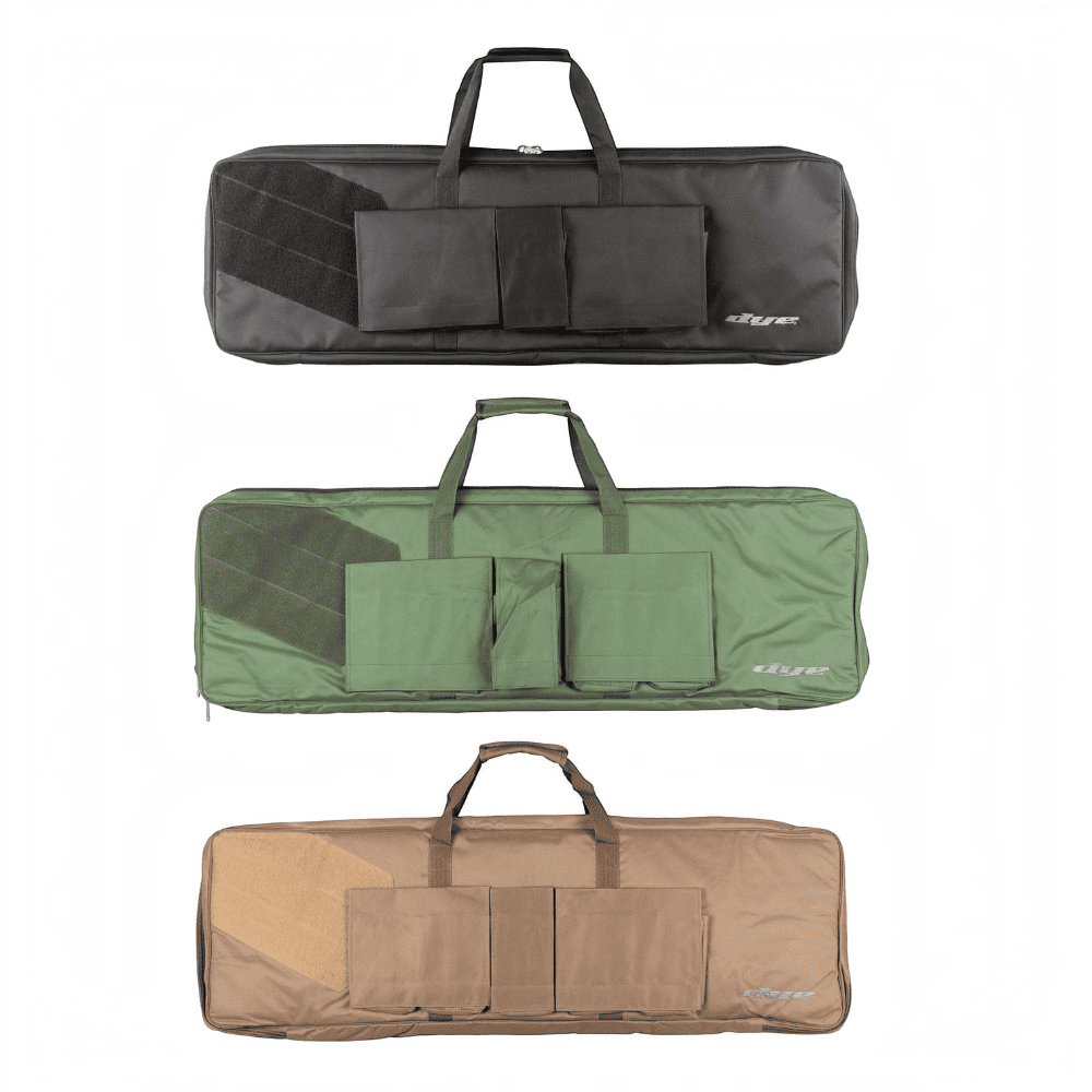 id-paintball DYE Waffentasche in Schwarz, Oliv und Tan für den sicheren Transport von Paintball-Markierern.