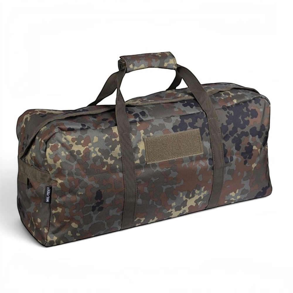 id-paintball Einsatztasche aus robustem 600D Polyester in Flecktarn mit gepolstertem Tragegriff und Klettfläche
