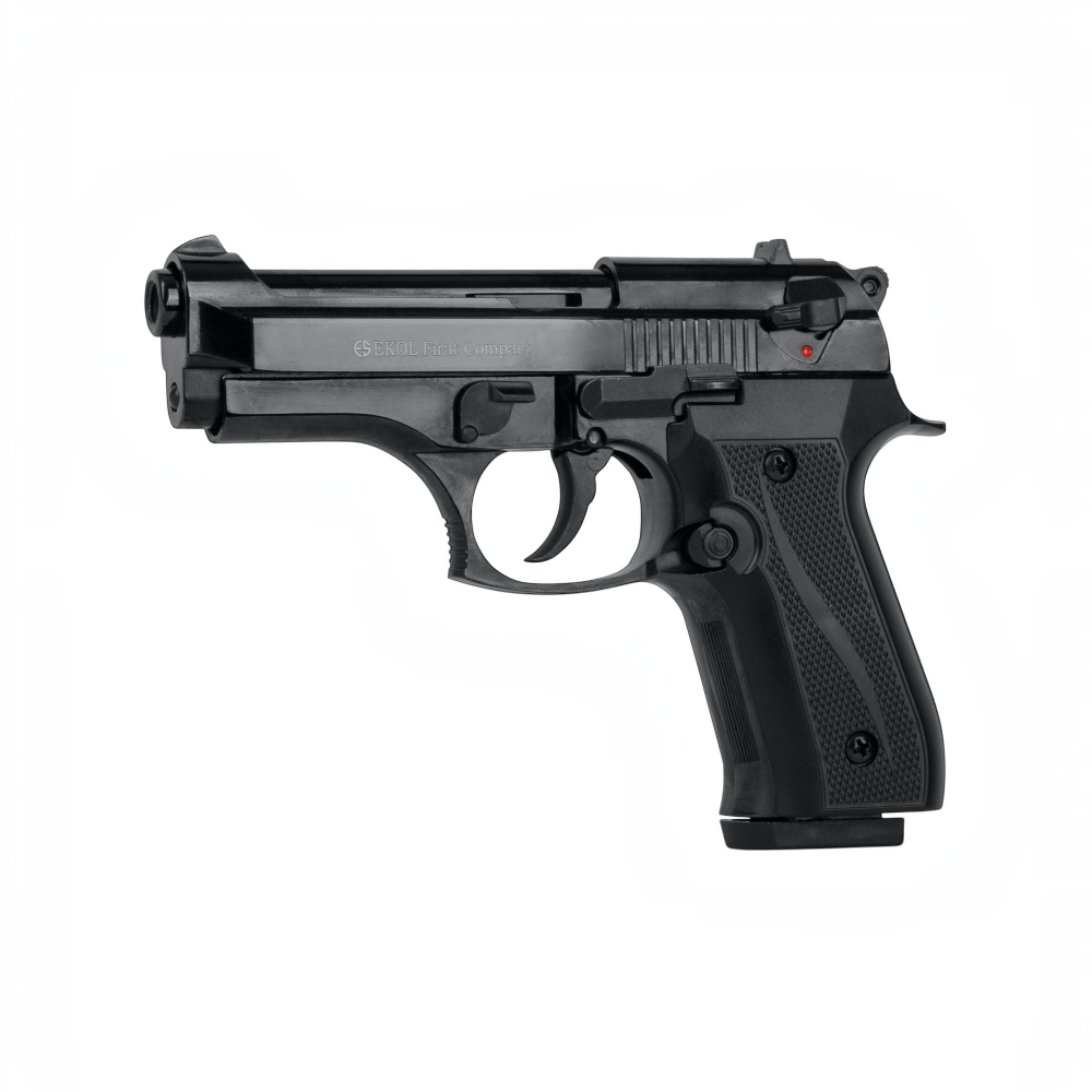 id-paintball Ekol Firat Compact Schreckschusspistole in Schwarz mit Metallschlitten und ergonomischem Griff