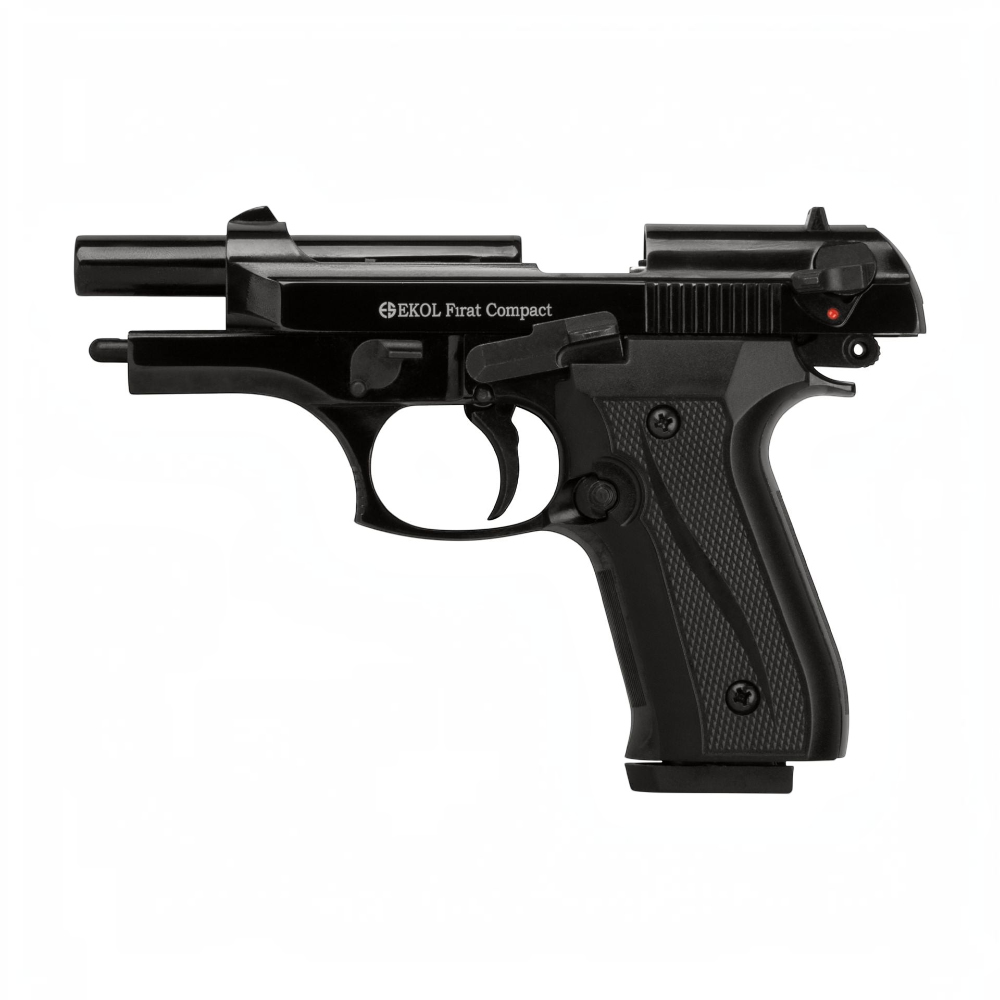 id-paintball Ekol Firat Compact Schreckschusspistole in Schwarz mit Metallschlitten und ergonomischem Griff