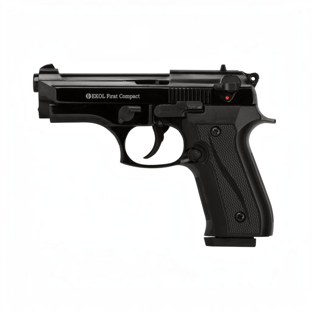 id-paintball Ekol Firat Compact Schreckschusspistole in Schwarz mit Metallgehäuse und ergonomischem Griff