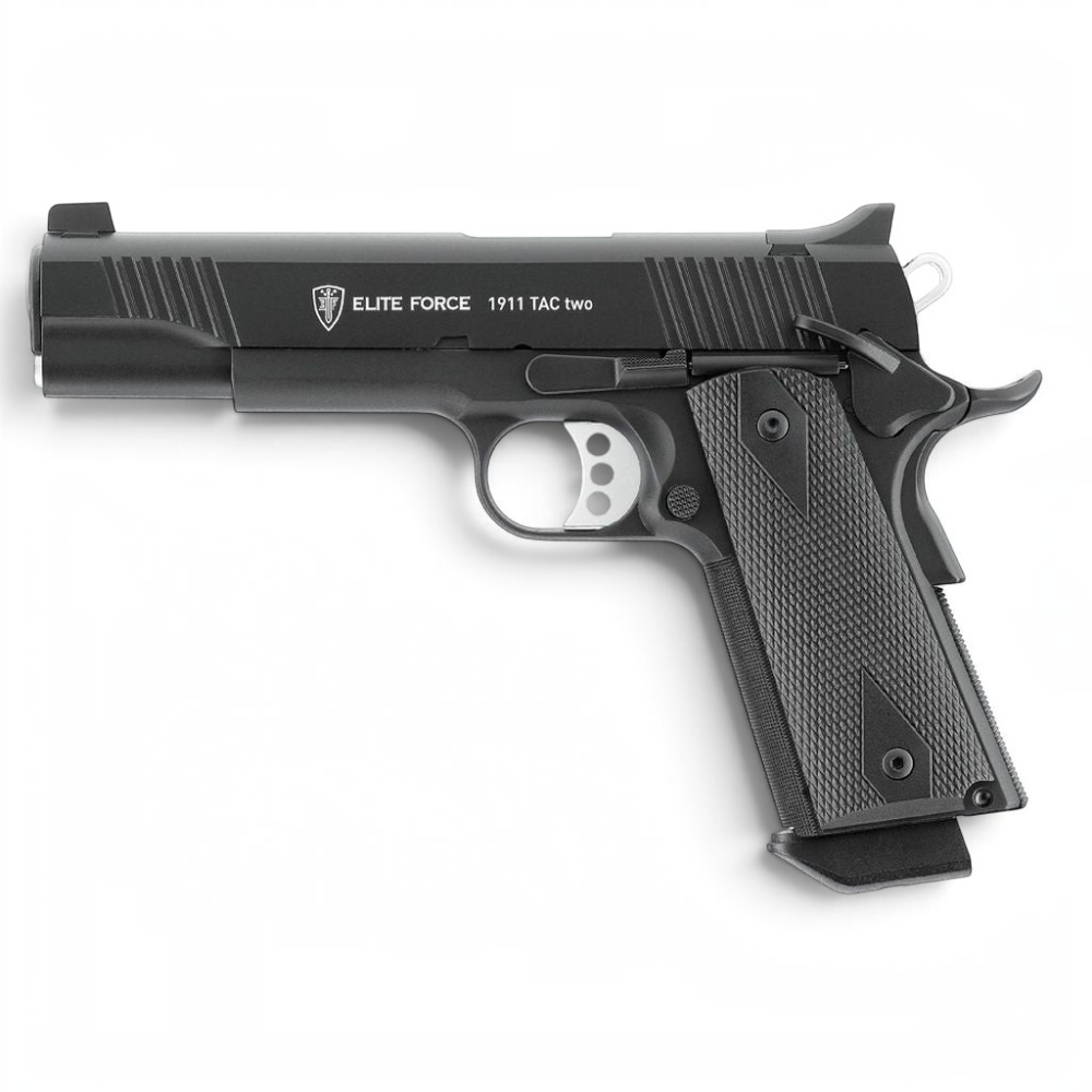 id-paintball Elite Force 1911 Tac Two GBB Airsoft-Pistole aus schwarzem Vollmetall mit Gas-Blowback-System