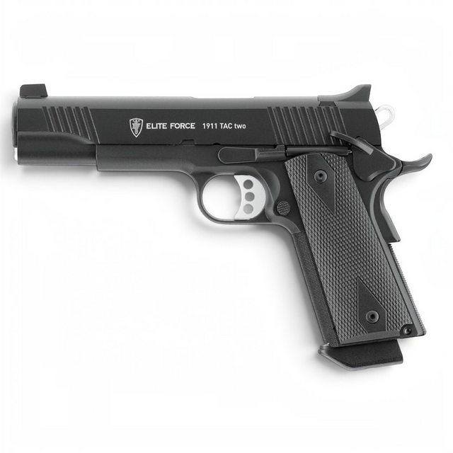 id-paintball Elite Force 1911 Tac Two GBB Airsoft-Pistole aus schwarzem Vollmetall mit Gas-Blowback-System