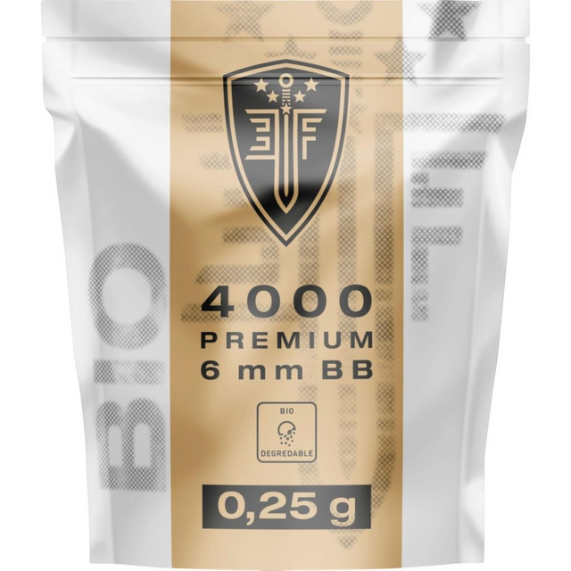id-paintball Elite Force Bio BBs 0,25g in weiss, 4000 Stück biologisch abbaubare Airsoft-Munition im Beutel