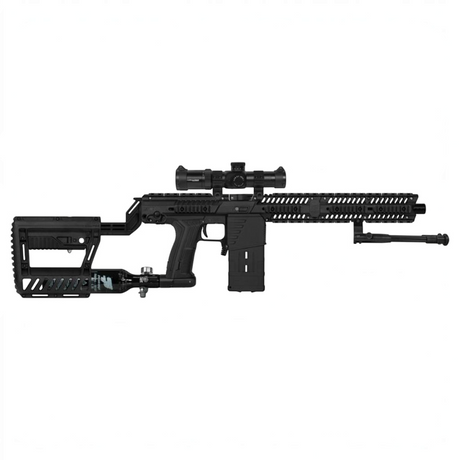id-paintball Planet Eclipse EMEK EMF100 Gen. 3 Paintball Markierer in Schwarz mit Magfed-System und Zielfernrohr