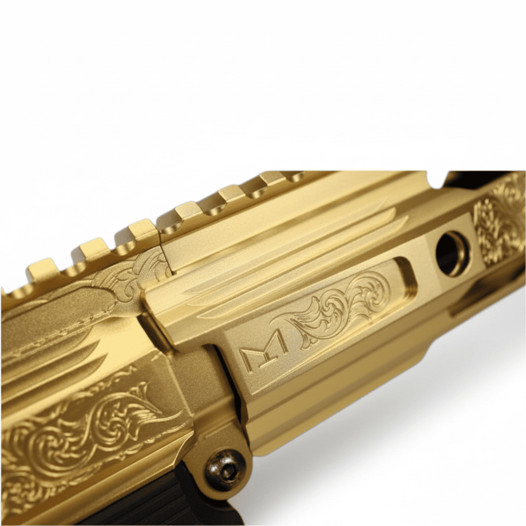 id-paintball Planet Eclipse EMF200 Scroll Markierer mit detaillierter goldener Gravur und M-LOK Handschutz