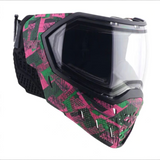 id-paintball Empire EVS Geo Grunge LE Paintball-Maske mit pink-grünem Muster und Thermalglas