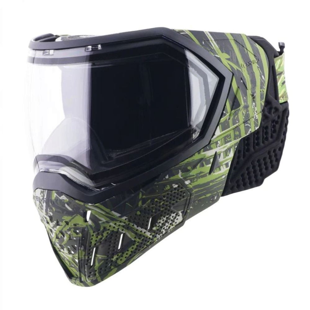 id-paintball Empire EVS Lurker LE Paintball-Maske mit grünem Camouflage-Design und klarem Thermalglas
