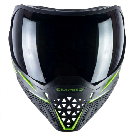 id-paintball Empire EVS Paintball Maske in Schwarz und Neongrün mit großem Thermalglas für weites Sichtfeld