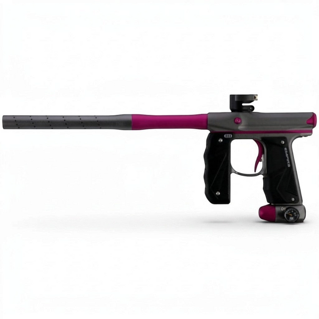 id-paintball Empire Mini GS Paintball Markierer in Dust Grey und Dust Pink mit 14-Zoll Lauf und gummiertem Frontgriff