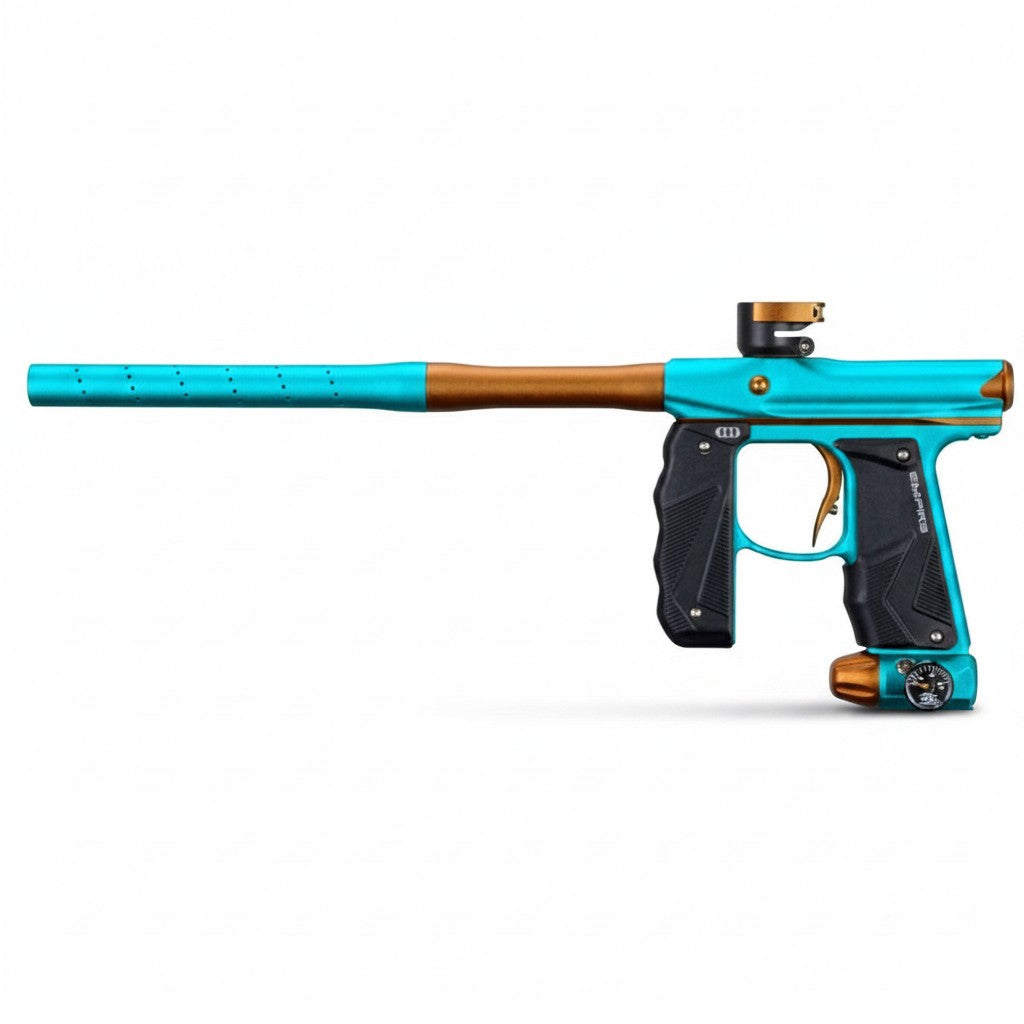 id-paintball Empire Mini GS Paintball-Markierer in Dust Aqua und Dust Orange mit 14 Zoll Lauf und Aluminiumgehäuse