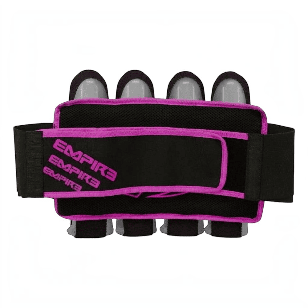 id-paintball Empire Omega 4-Pod Battlepack in Schwarz mit pinken Akzenten und belüftetem Netzrücken für Paintball
