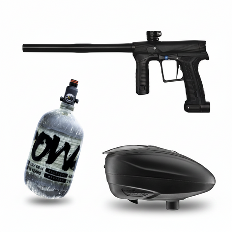 id-paintball Planet Eclipse ETHA 3 Paintball-Sparset in Schwarz mit DYE Rotor LT-R Hopper und PowAir Carbon HP-System