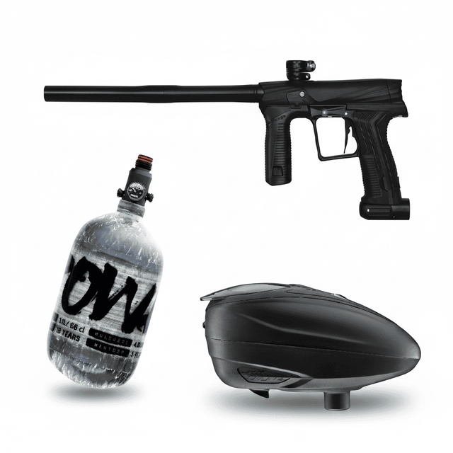 id-paintball Planet Eclipse ETHA 3 Paintball-Sparset in Schwarz mit DYE Rotor LT-R Hopper und PowAir Carbon HP-System