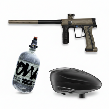 id-paintball Planet Eclipse ETHA 3 Paintball-Set in Earth mit DYE Rotor LT-R Hopper und PowAir Carbon HP-System