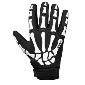 id-paintball Exalt Death Grip Vollfinger-Handschuhe in Schwarz mit weissem Skelett-Design und Knöchelpolsterung