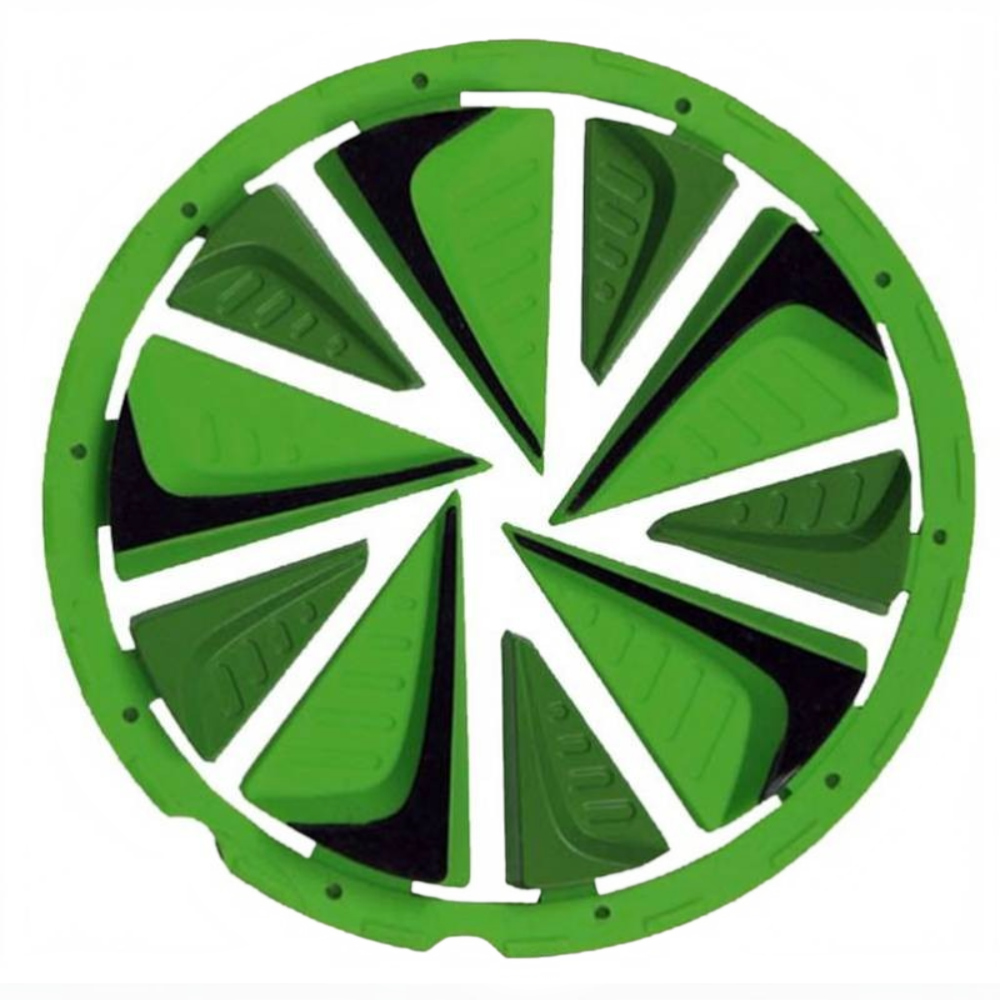 id-paintball Exalt Fast Feed für Dye Rotor R1 und LTR Loader in Grün mit flexiblen Gummifingern