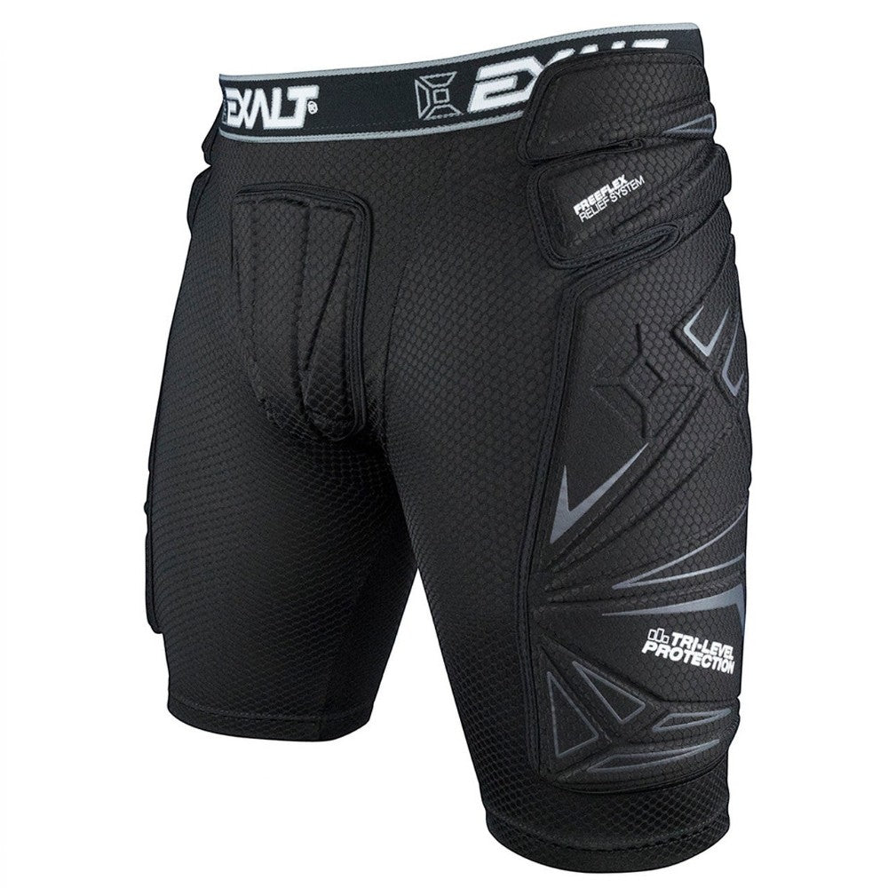 id-paintball Exalt FreeFlex Paintball Slide Short in Schwarz mit Polsterung an Hüfte und Oberschenkeln