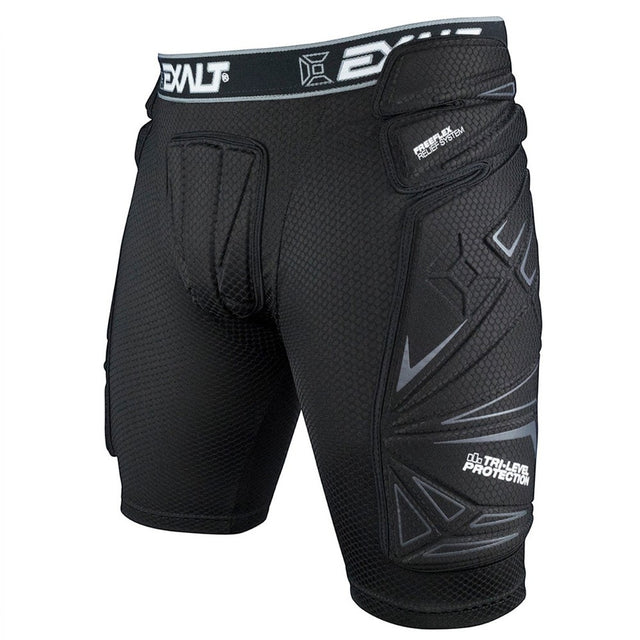 id-paintball Exalt FreeFlex Paintball Slide Short in Schwarz mit Polsterung an Hüfte und Oberschenkeln