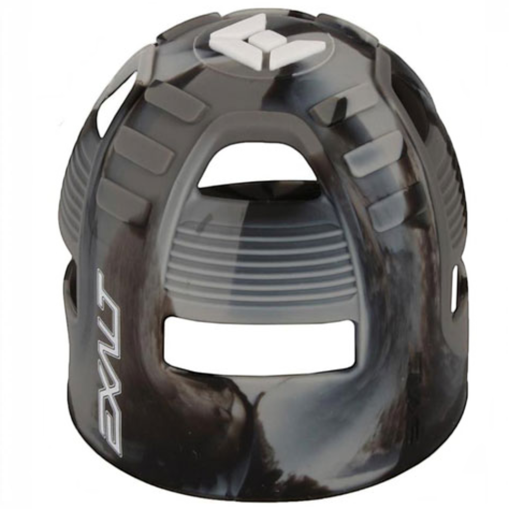 id-paintball Exalt Tank Grip aus Gummi in schwarz-grauer Camouflage-Optik für Paintball-Flaschen