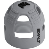 id-paintball Exalt Tank Grip aus grauem Gummi für Paintball-Flaschen mit rutschfester Struktur und Logo