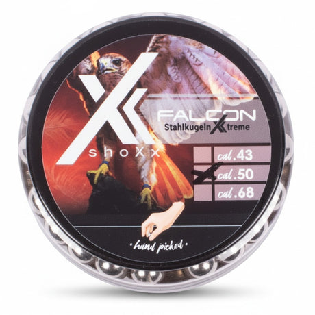 id-paintball shoXx Falcon .50 Stahlkugeln Glasbreaker in einer runden Schraubdose mit 150 Stück Munition