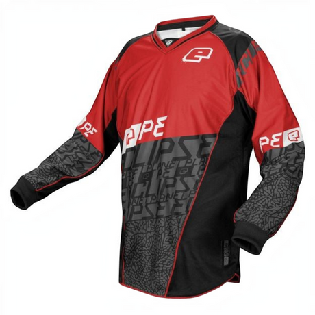 id-paintball Planet Eclipse FANTM Paintball-Trikot in Rot und Schwarz mit atmungsaktivem Sublimationsdruck