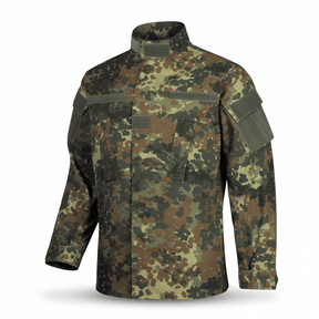 id-paintball US Uniform Feldjacke in Flecktarn aus robustem Ripstop-Baumwollgewebe mit Klett-Brusttaschen