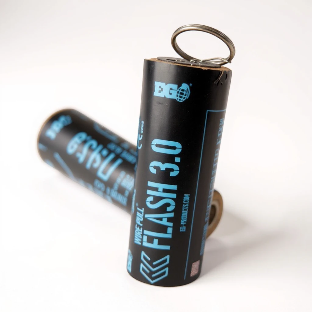 id-paintball Enola Gaye Flashbang 3.0 Blendgranate mit schwarzem Gehäuse und Ringzünder für Airsoft und Paintball