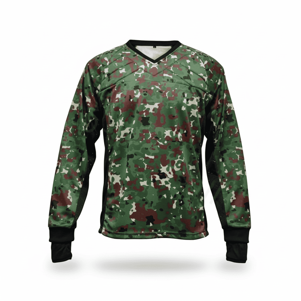 id-paintball Flecktarn Camo Paintball Jersey mit Polsterung an Schultern und Brust für optimalen Schutz
