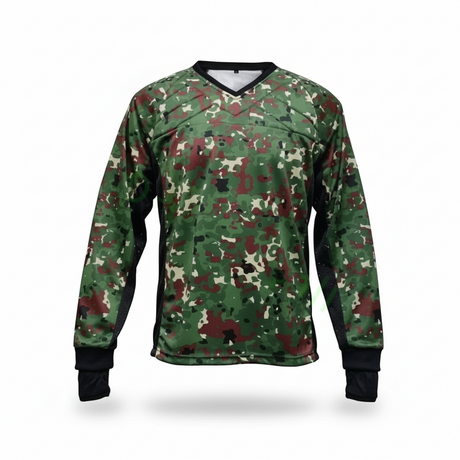 id-paintball Flecktarn Camo Paintball Jersey mit Polsterung an Schultern und Brust für optimalen Schutz