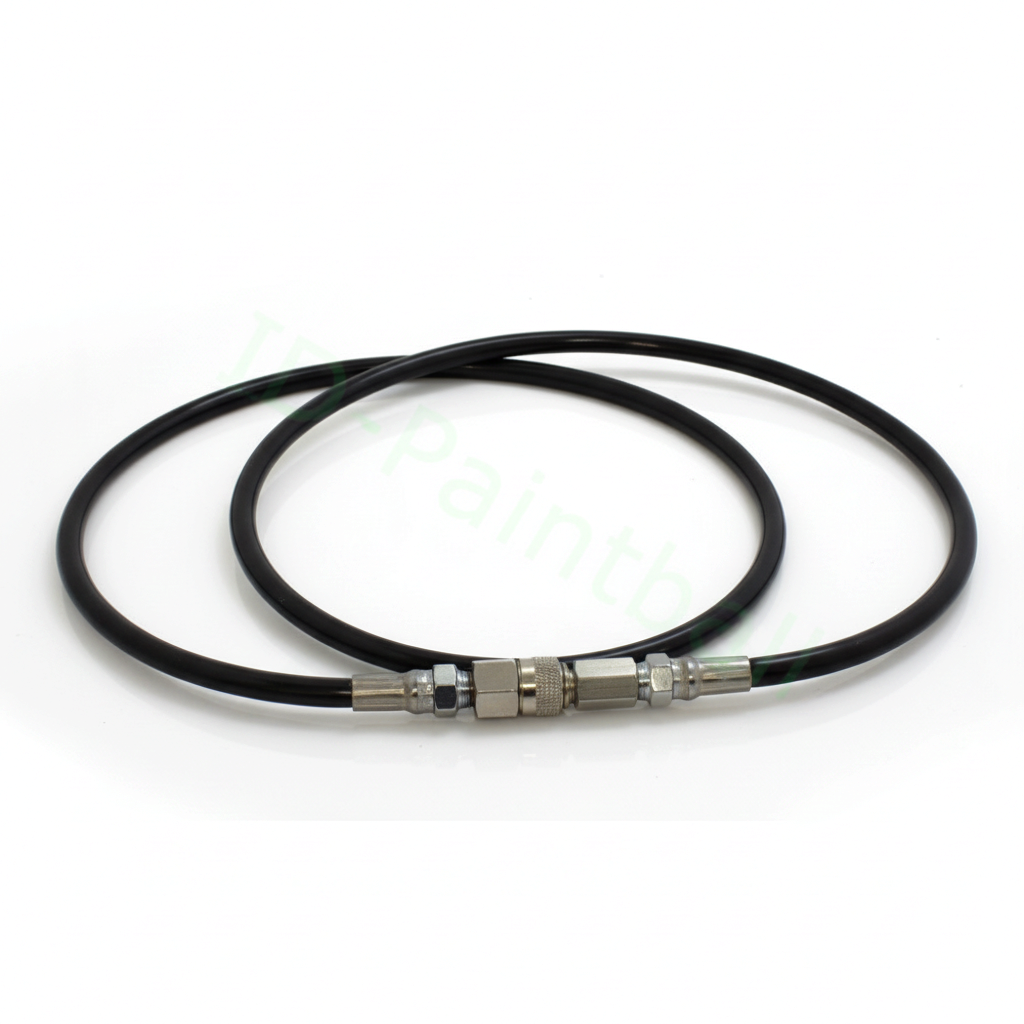 id-paintball Fill Whip Füllschlauch Verlängerung in Schwarz mit 98cm Länge für Paintball HP-Systeme