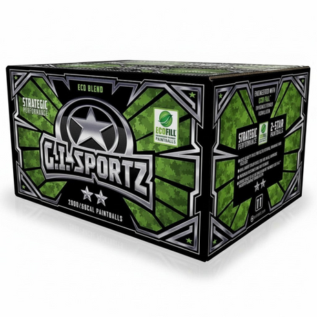 id-paintball GI Sportz 2 Star Paintballs im Karton mit 2000 Schuss Kaliber .68 für präzise Flugbahn