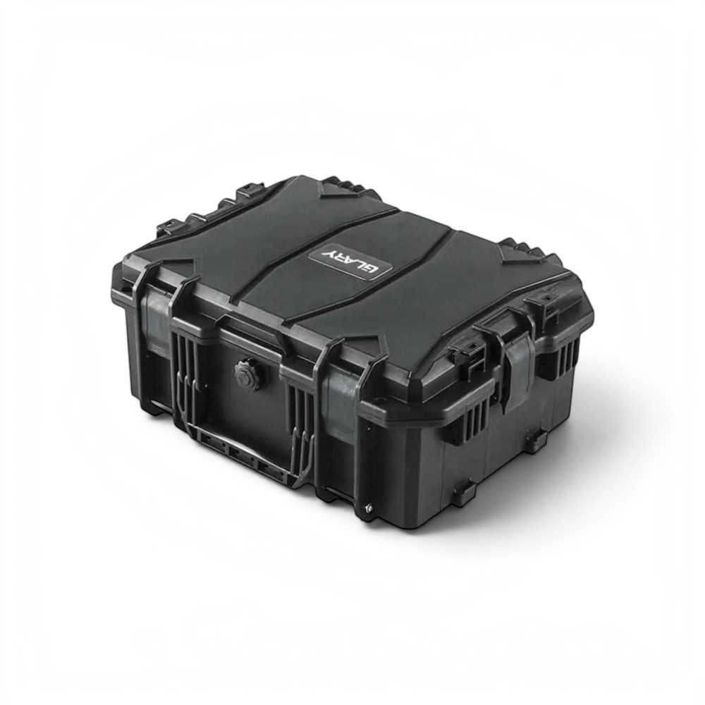 id-paintball GLARY Hartschalenkoffer in Schwarz, ein wasserdichter und robuster Transportkoffer aus Polypropylen.
