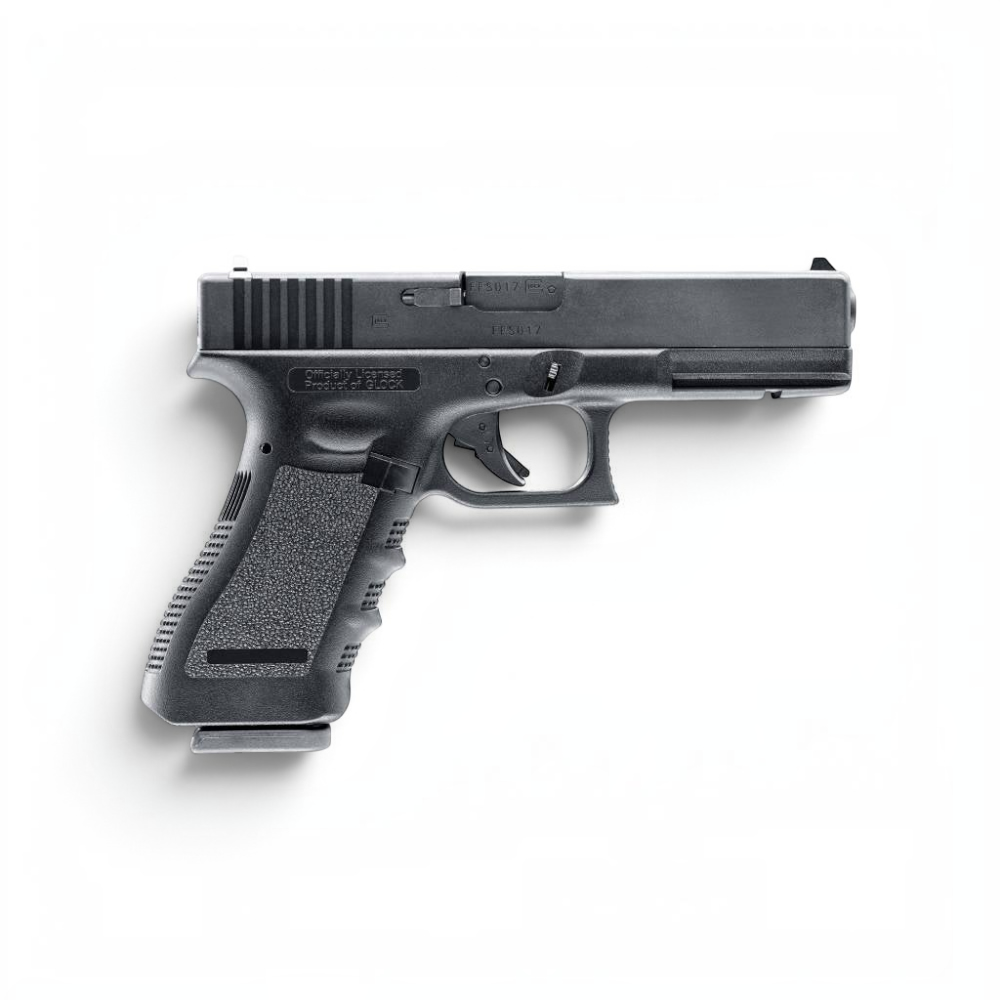 id-paintball GLOCK 17 Airsoft Pistole mit Metallschlitten und Blowback-System in schwarzer Optik