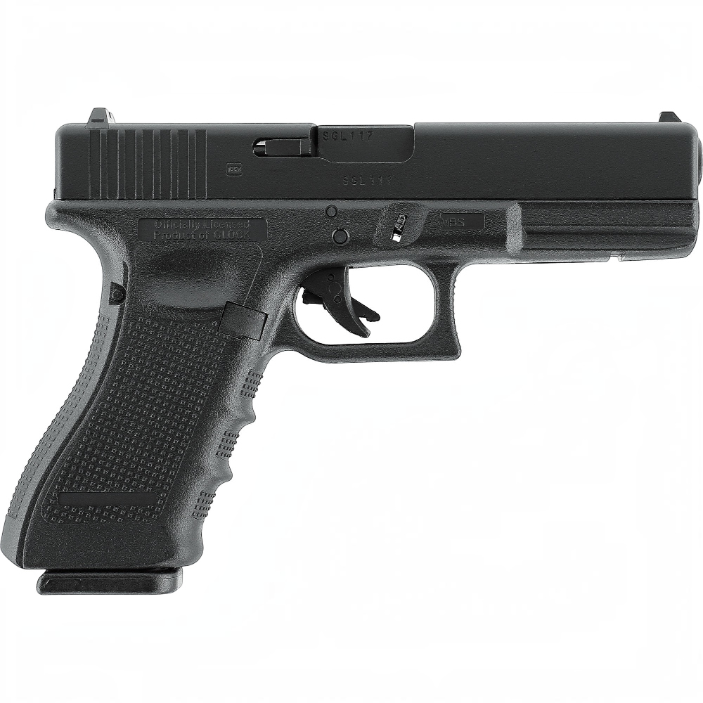 id-paintball GLOCK 17 Gen4 Airsoft Pistole in Schwarz mit Metallschlitten und ergonomischem Griff