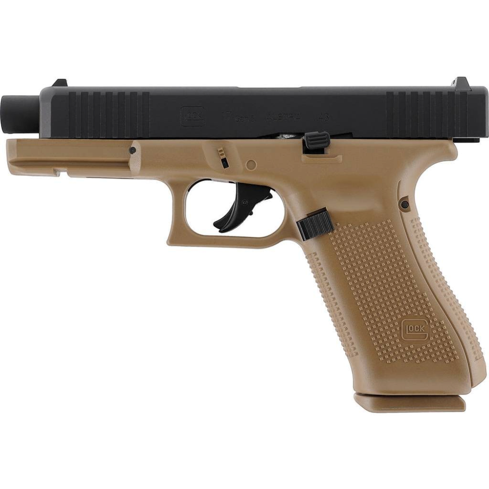 id-paintball T4E GLOCK 17 Gen5 French Army Edition Paintball-Pistole in Coyote mit schwarzem Aluminiumschlitten