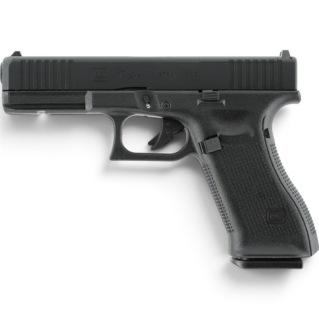 id-paintball GLOCK 17 Gen5 MOS Airsoft-Pistole in Schwarz mit CNC-gefrästem Aluminiumschlitten und Blowback-System