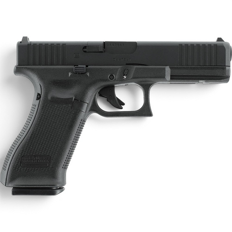 id-paintball GLOCK 17 Gen5 MOS Airsoft Pistole in Schwarz mit CNC-gefrästem Aluminiumschlitten und Blowback-System
