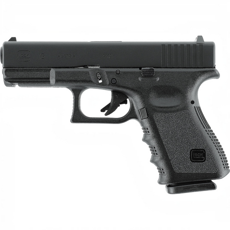 id-paintball GLOCK 19 Airsoft-Pistole in Schwarz mit Metallschlitten, Blowback-Funktion und 6 mm BB Kaliber